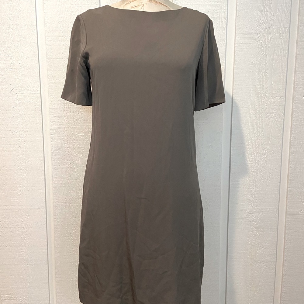 Theory Grey Silk Tshirt Dress